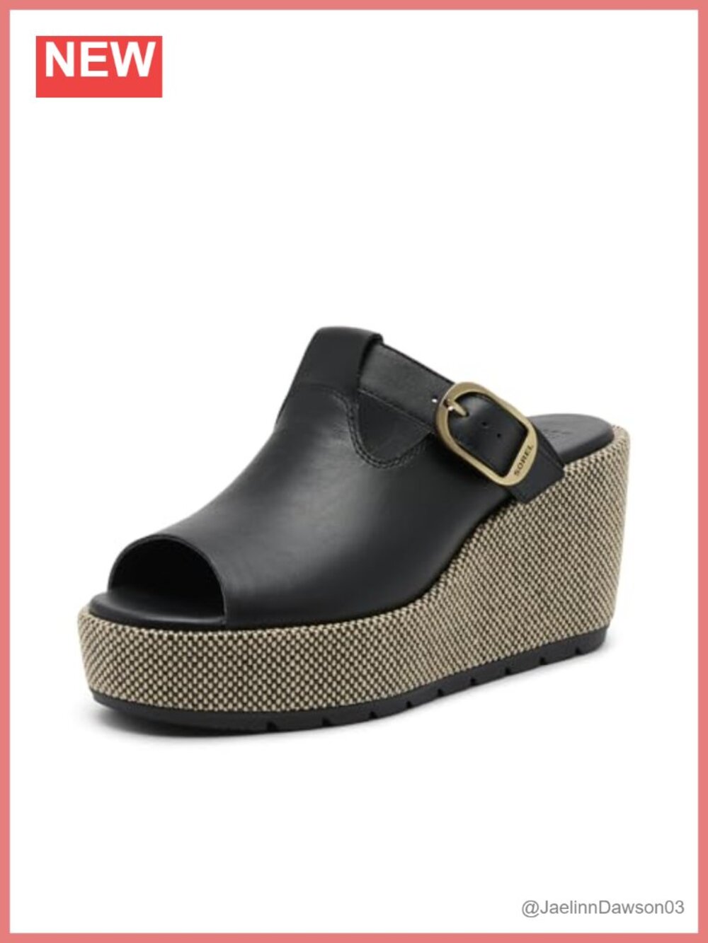 Sorel Sunpeak Wedge Slide Sandals Raffia Wrapped Wedge Leather Women
